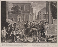 KG 11015
<br/>
Filistijnen getroffen door de pest
<br/>
<em>Picart, Etienne (Le Romain) (1632-1721)</em>
